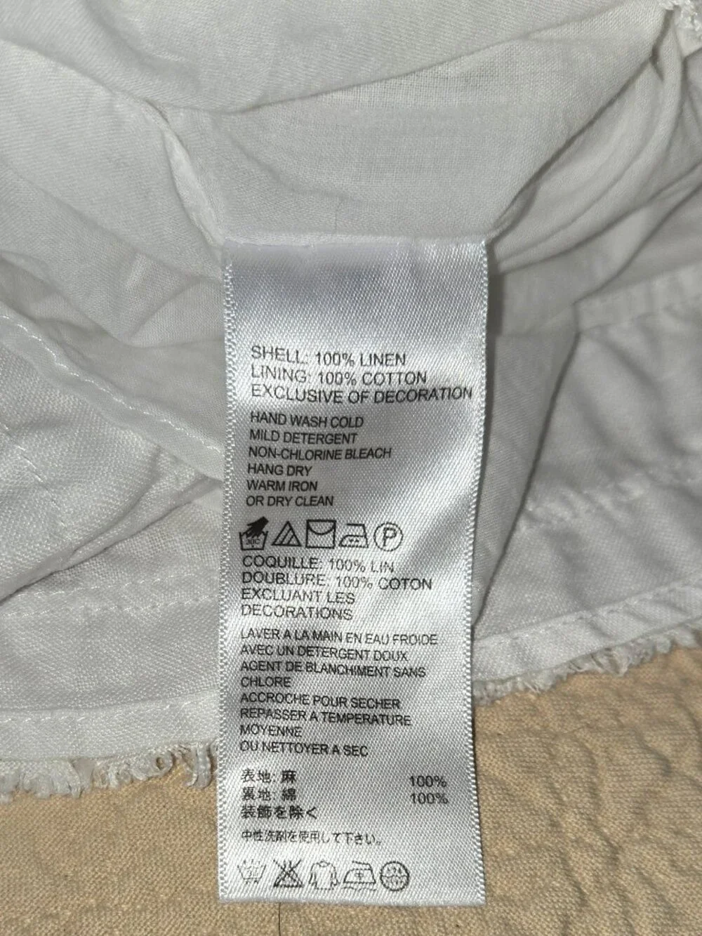 TOMMY BAHAMA White Linen Skirt with Smocked Ruffles